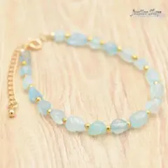 ブレスレット ティアドロップ1 アクアマリン 天然石 パワーストーン 1A6