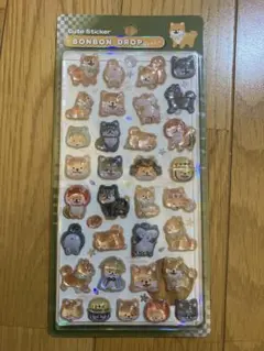和柄　柴犬　ボンボンドロップシール