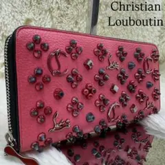 ✨美品✨ クリスチャンルブタン 長財布 パネトーネ ラウンド レザー ピンク