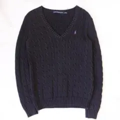 RALPH LAUREN SPORT ケーブル編みニット M ブラック