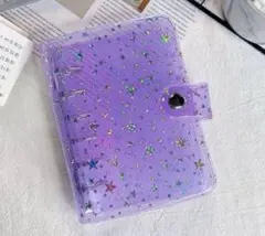 シール帳　A7 パープル　紫　コンパクト