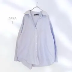 ZARA ザラ　ストライプシャツ　春夏　カジュアル　爽やか　ゆるだぼ　抜け感