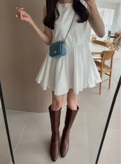 新品未使用　白ワンピース　ミニ