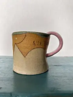 ☆作家もの器☆小泊良☆カップ大☆グリーン☆やちむん沖縄☆カフェオレ