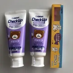 LION Check-Up kodomo グレープ 60g 2本歯ブラシセット