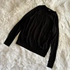 UNIQLO ユニクロ ニット セーター ブラック L 長袖 薄手 ウール100