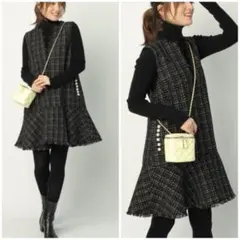 Apuweiser-riche ツイードペプラムミニワンピース