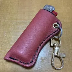 Bicライターケース（スリム）　レザークラフト　ハンドメイド　キーホルダー
