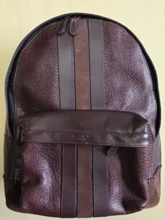 COACH ダークブラウン レザーリュック