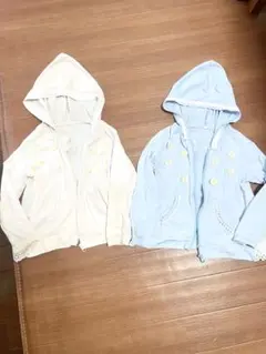 薄手パーカー キッズ サイズ120 ピンク＆水色 ２点セット