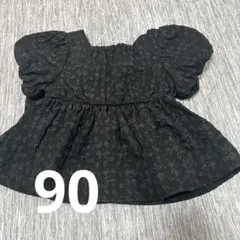 新品未使用　branshes 黒い花柄トップス 90 ブランシェス　チュニック