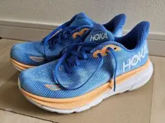 HOKA Cliftonクリフトン 9 青/オレンジ/25.5