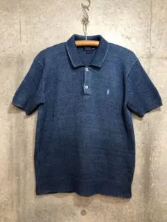 90s Ralph Lauren ラルフローレン　ニット　ポロシャツ　インディゴ