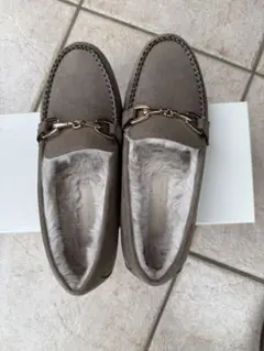 グレー スエード モカシン 23cm