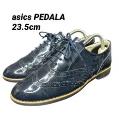 asics PEDALA 23.5cm エナメル ウイングチップ ネイビー