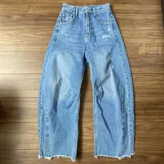 mystic ハイウエスト ワイドデニムパンツ カットオフのサムネイル