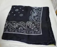 manipuriマニプリ花柄シルクバンダナ黒送料込匿名配送最終値下げ