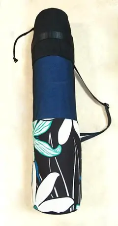 ティアレ柄★ヨガマット バッグ LLサイズ★ブラック※サイズをご確認ください