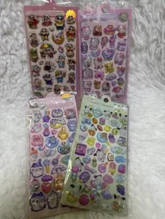 4点　クレヨンしんちゃん　ちぃかわ　水シール　ボンボンドロップシール　サンリオ