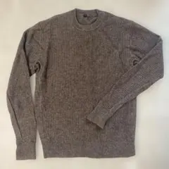 無印良品 ブラウン ウール 切り替えニット セーター Mサイズ