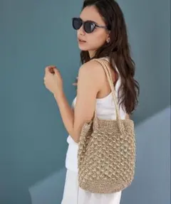 メタリックヤーンレーシー トートバッグ グリーンレーベルリラクシングのサムネイル