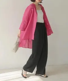 新品タグ付定価4950ＢＩＧポケットチュニック2025新作ピンク