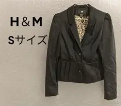 H＆M ジャケット ヒョウ柄 黒色 アウター レディース