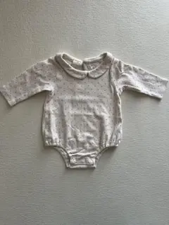 バースデイ conoco 70c 襟付きロンパース クリーム色 水玉模様