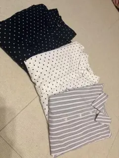 UNIQLO 長袖ブラウス　ドット➕ストライプ　3枚セット　美品　Ｌ