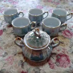 陶器製シュガーポットとカップセット