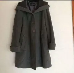 BUONA GIORNATA フード付きロングコート グレー