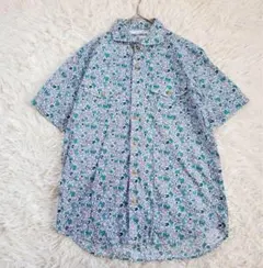 ポートブリッジ 半袖シャツ 花柄 総柄 コットン(M) 胸ポケット 春コーデのサムネイル