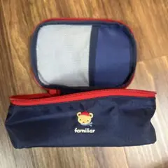familiar 離乳食ケース ネイビー/レッド