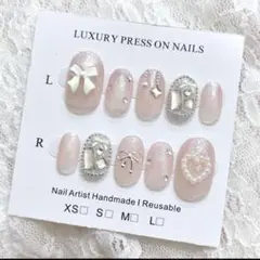 オーダー ネイルチップ ピンクネイル 韓国 量産型 メンカラ 推し活 リボン