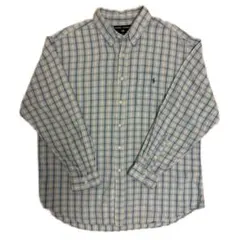90s Ralph Lauren Sports チェック柄長袖シャツ LL