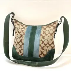 COACH コーチ シグネチャー ショルダーバッグ 斜めがけ グリーン