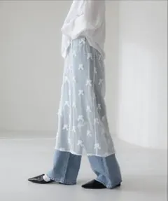 【新品】ローリーズファーム　レイヤードスカート　シアー　ホワイト