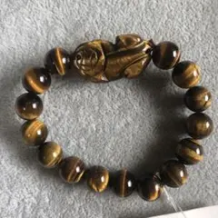 品番0982 タイガーのアイブレスレット・貔貅つき（10mm）