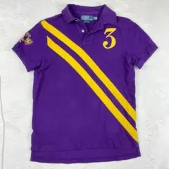 【ポロバイラルフローレン】Sサイズ/半袖/パープル/イエロー/ポロシャツ