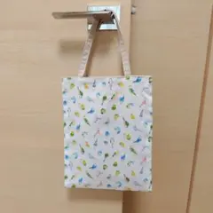 ぺたんこトートバッグ　鳥柄　ハンドメイド　セール