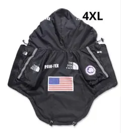 THE DOG FACE犬服犬用レインコートおしゃれカッパ雨具ブラック4XL