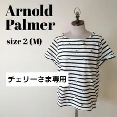 アーノルドパーマー 半袖Tシャツ ボーダー ドット 水玉 綿 2 M カジュアル