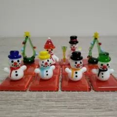 ガラス細工 雪だるまスノーマンミニチュア 置物 4点セット - メルカリ