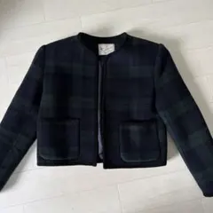 Sold Out チェック柄 ノーカラージャケット　韓国