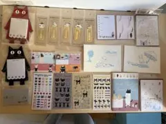 猫文具20点 シール メモ 付箋 しおり はがき レターセット　値下げ不可