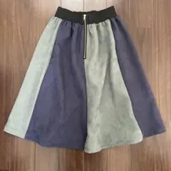 【新品未着用】S.T.Bフレアスカート バイカラー くすみカラー スエード