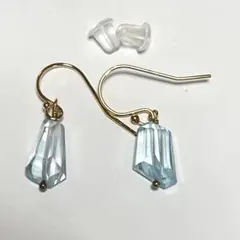 ブルートパーズ　14kgfピアス