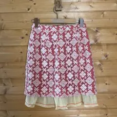 ●新品　リリーブラウン　刺繍　シフォン　切り替え　膝丈スカート