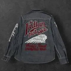 Indian Motorcycle デニムシャツ L 刺繍 バイカー アメカジ
