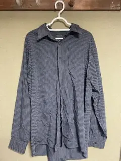 ARROW ストライプ長袖シャツ ネイビー L
